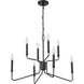Raven 8 Light 28 inch Matte Black Chandelier Ceiling Light